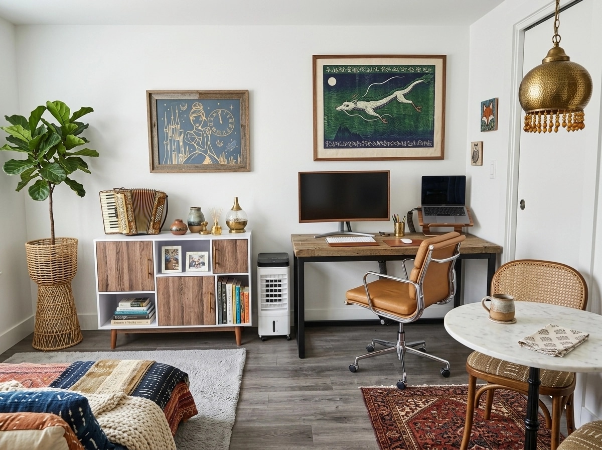 Design de interiores em estilo Bohemian — studio por GenRoom AI