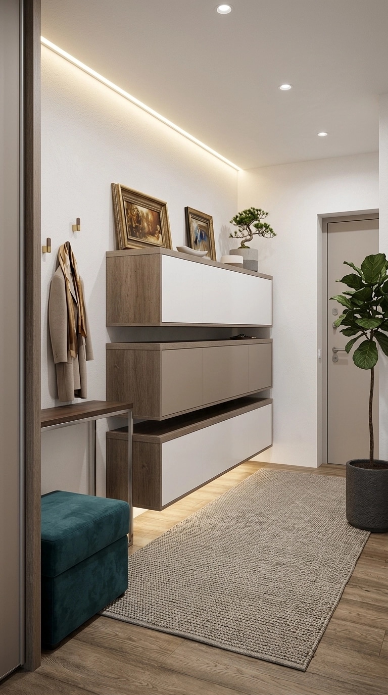 Hallway interior in Minimalism style — photo by GenRoom AI