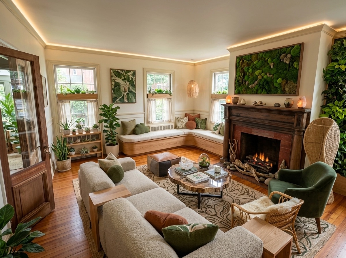 Interior design in Biophilic style — Living Room by GenRoom AI