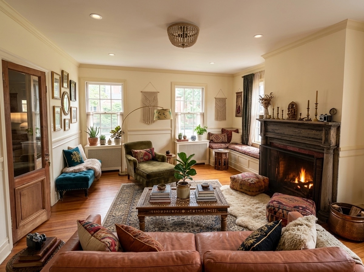Interior design in Bohemian style — Living Room by GenRoom AI