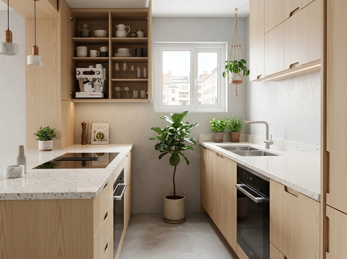 Kitchen interior in Scandinavian style — photo by GenRoom AI