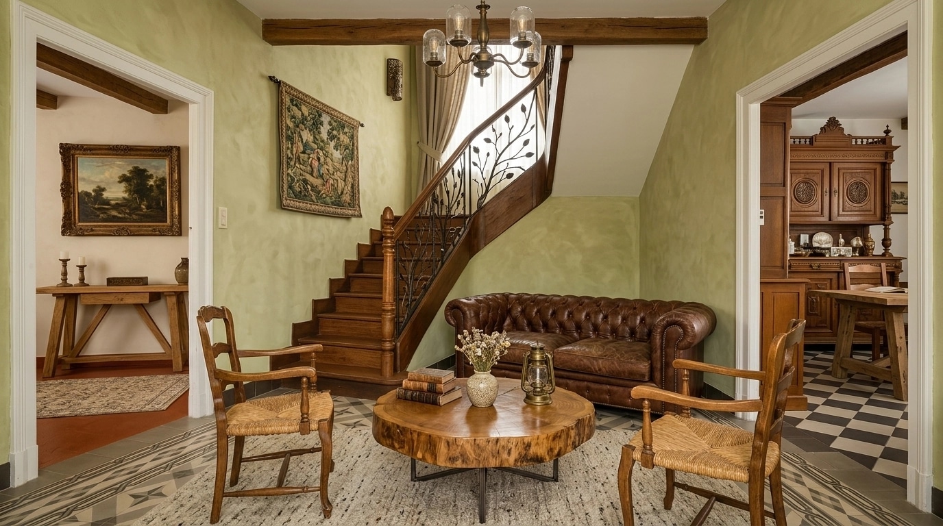 Interior design in Rustic style — Living Room by GenRoom AI