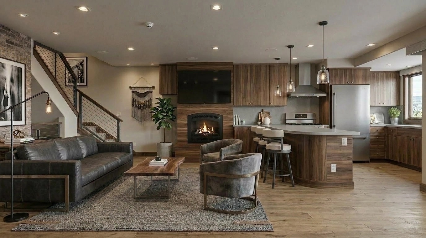 Interior design in Loft / Industrial style — Living Room by GenRoom AI