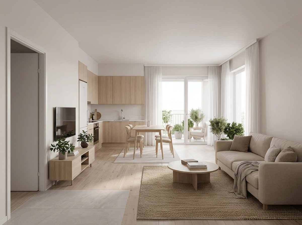 Interior design in Minimalism style — Living Room by GenRoom AI