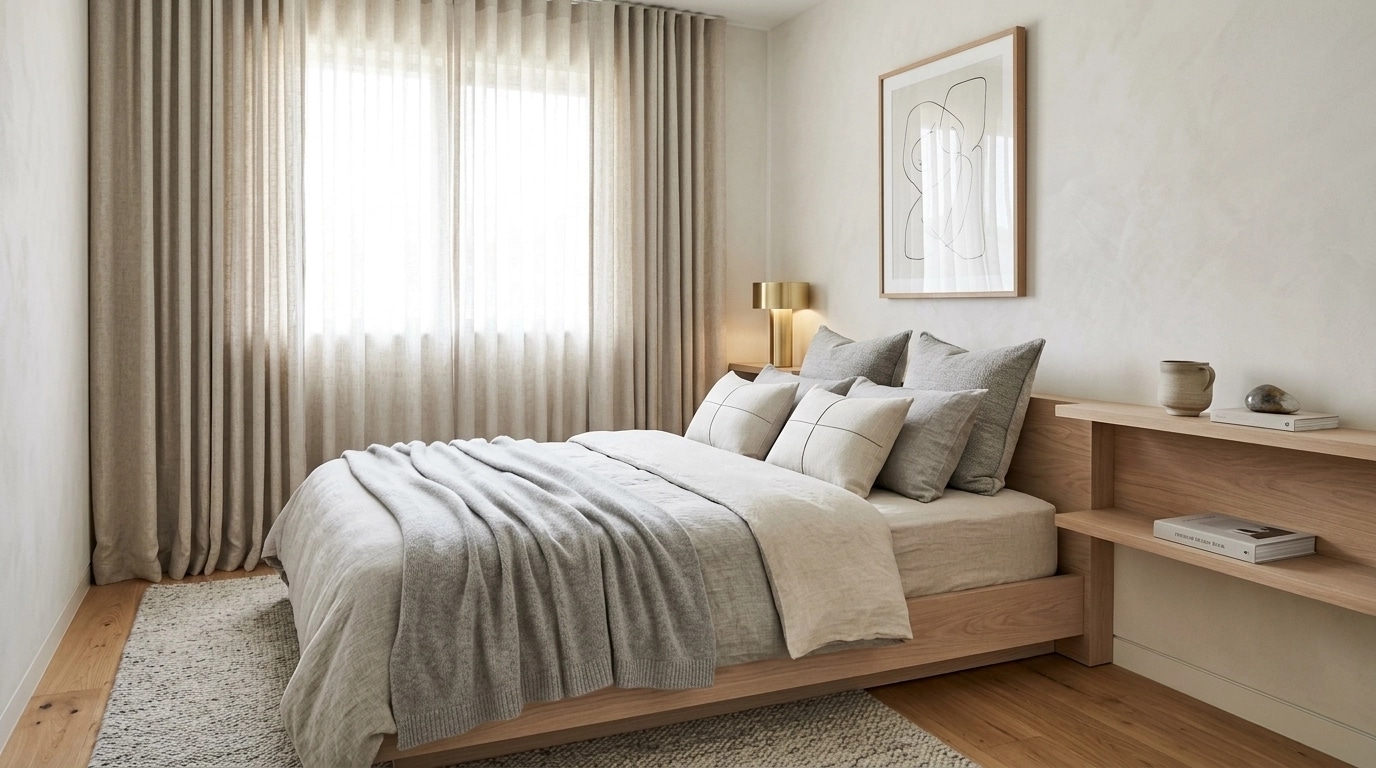 Minimalism Bedroom design — interior photo by GenRoom AI