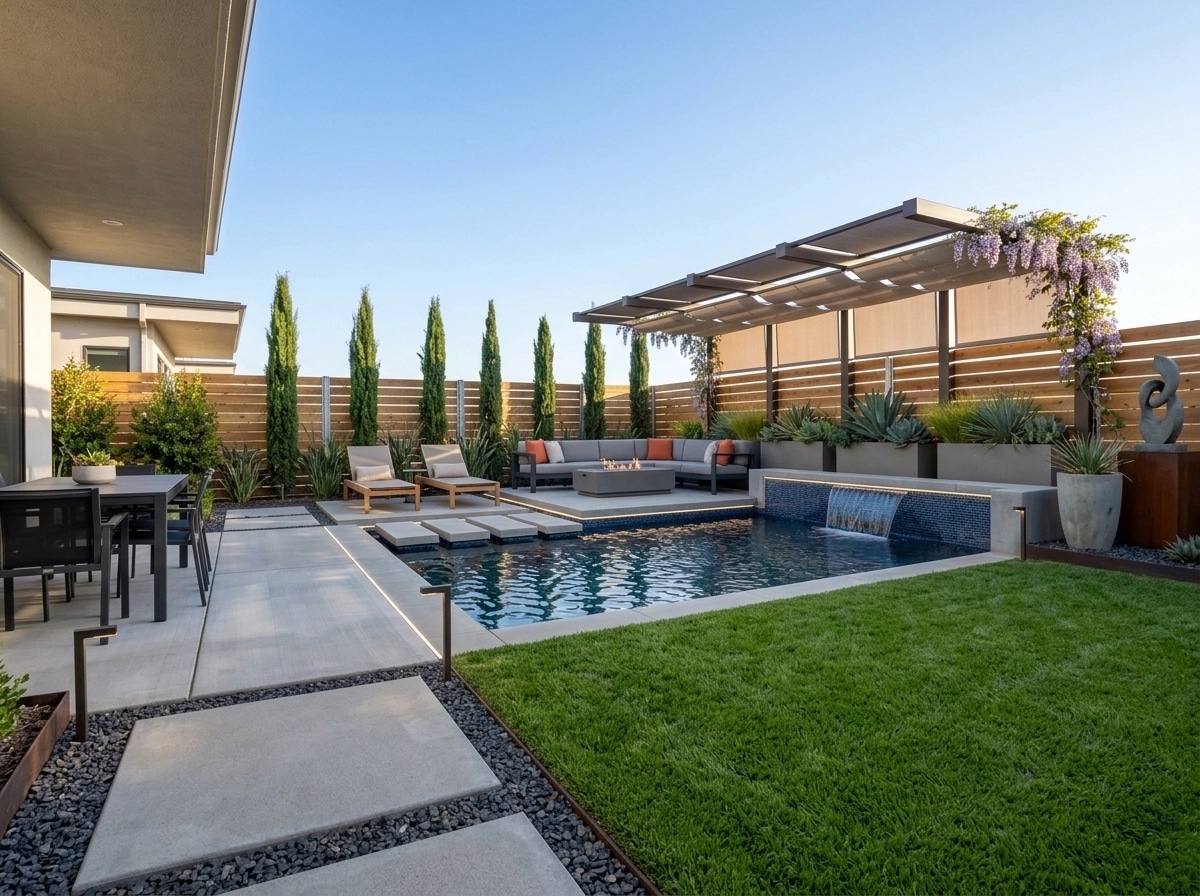 Landscape design in Contemporary Yard style — Yard by GenRoom AI
