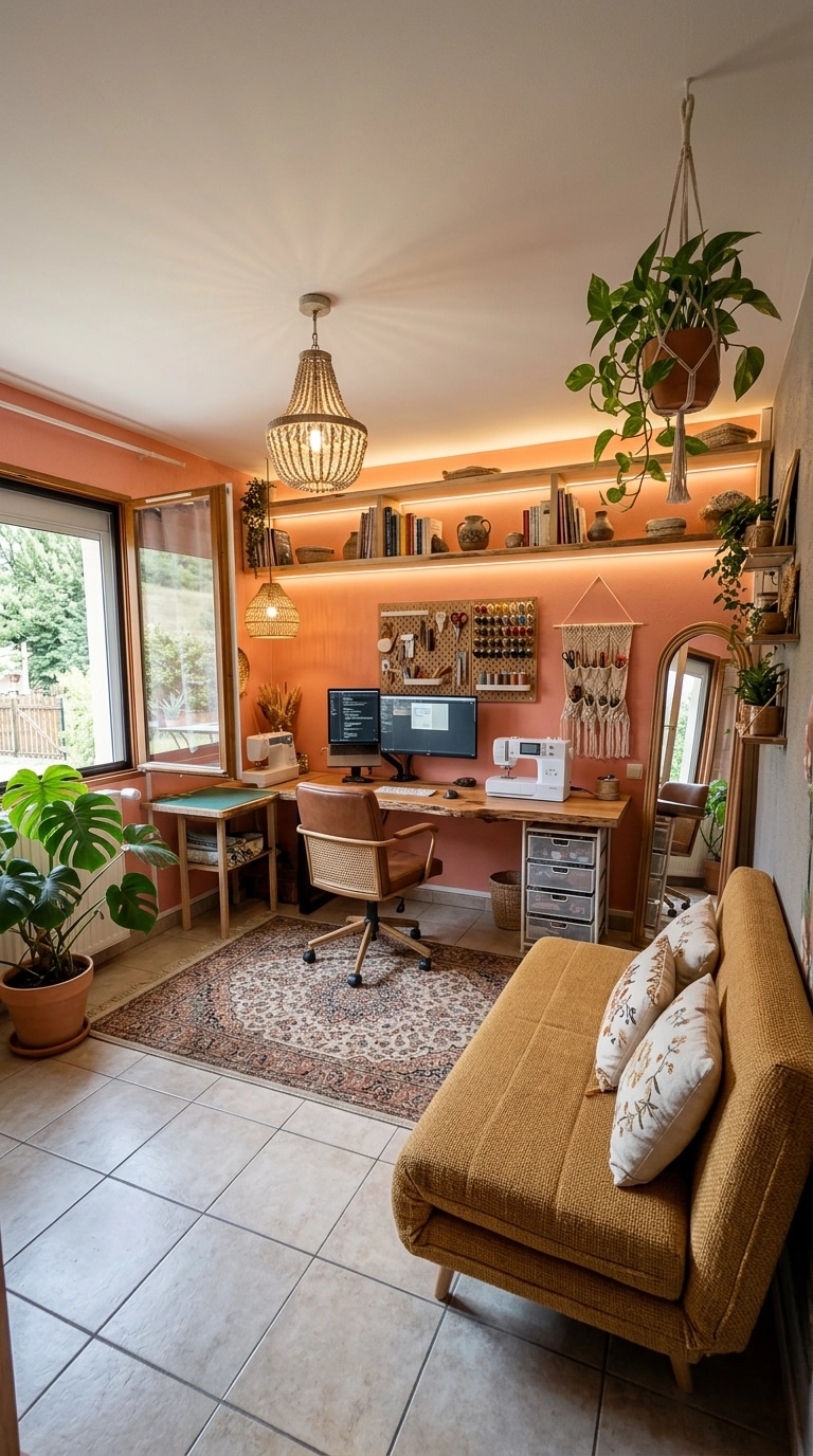 Office interior in Bohemian style — photo by GenRoom AI