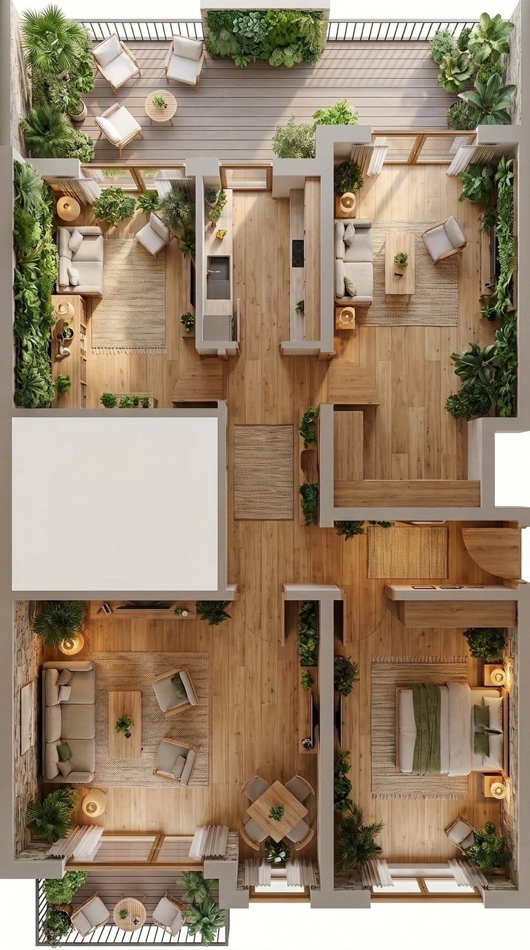 Biophilic Living Room design — interior photo by GenRoom AI