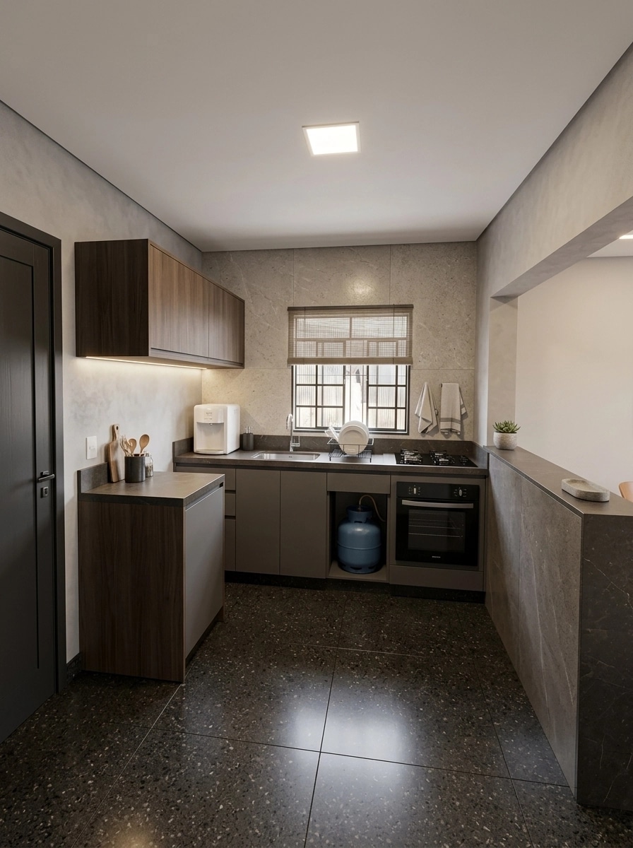 Kitchen interior in Contemporary style — photo by GenRoom AI
