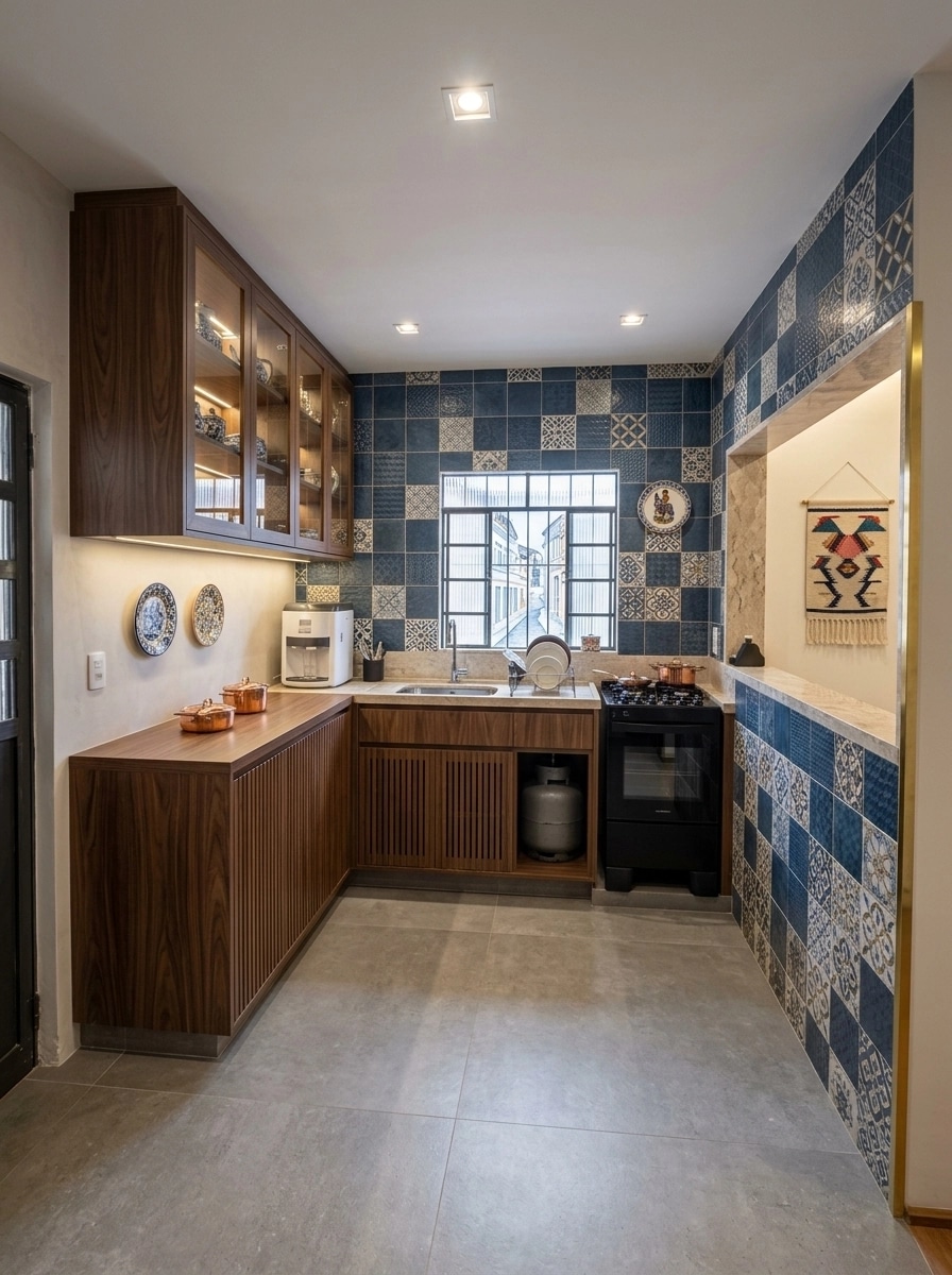 Kitchen interior in Portuguese Modern style — photo by GenRoom AI