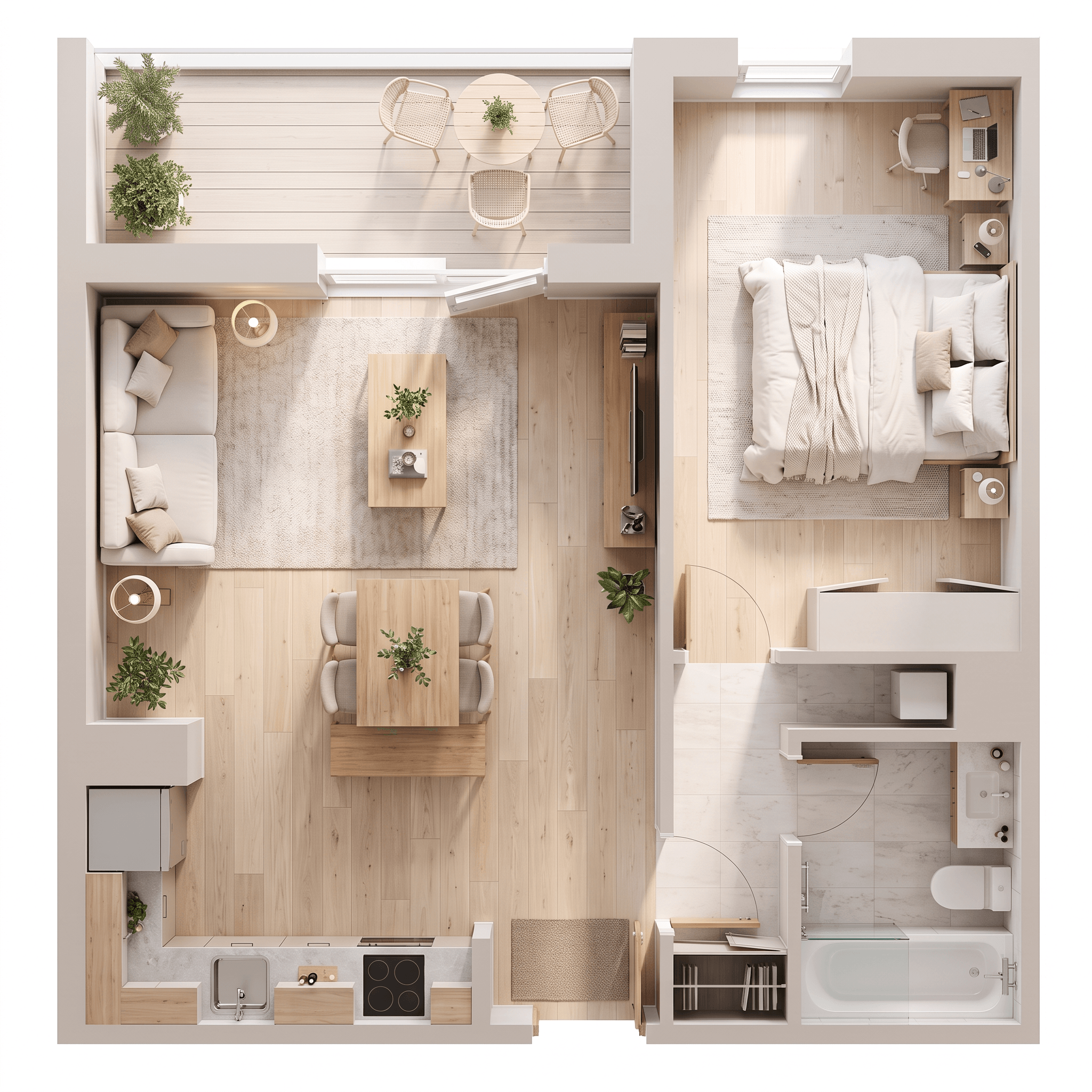 Interior design in Scandinavian style — Living Room by GenRoom AI