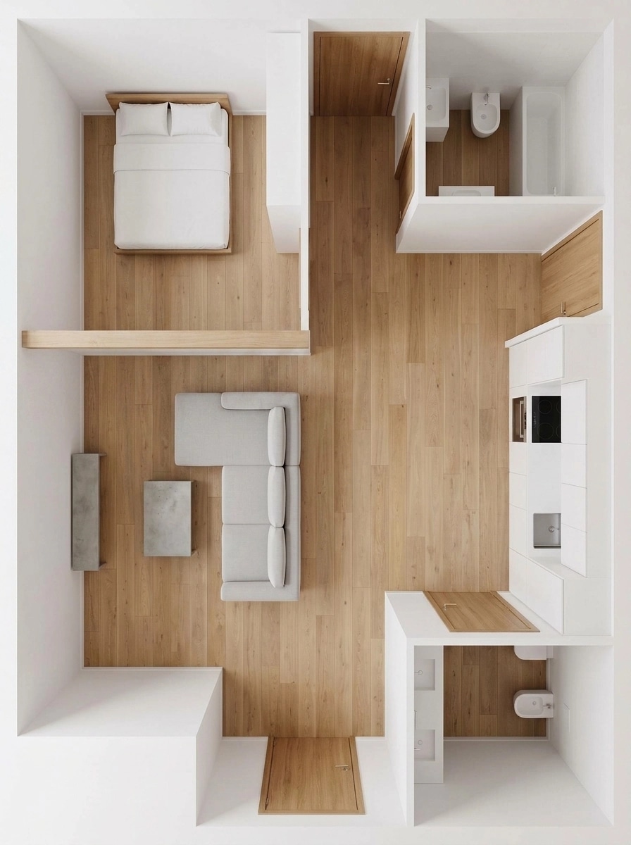 Interior design in Minimalism style — Living Room by GenRoom AI