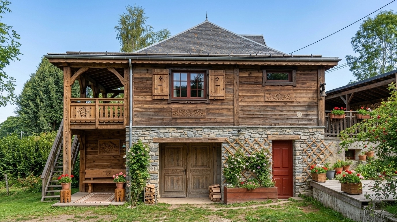 Facade design in Chalet Facade style — photo by GenRoom AI
