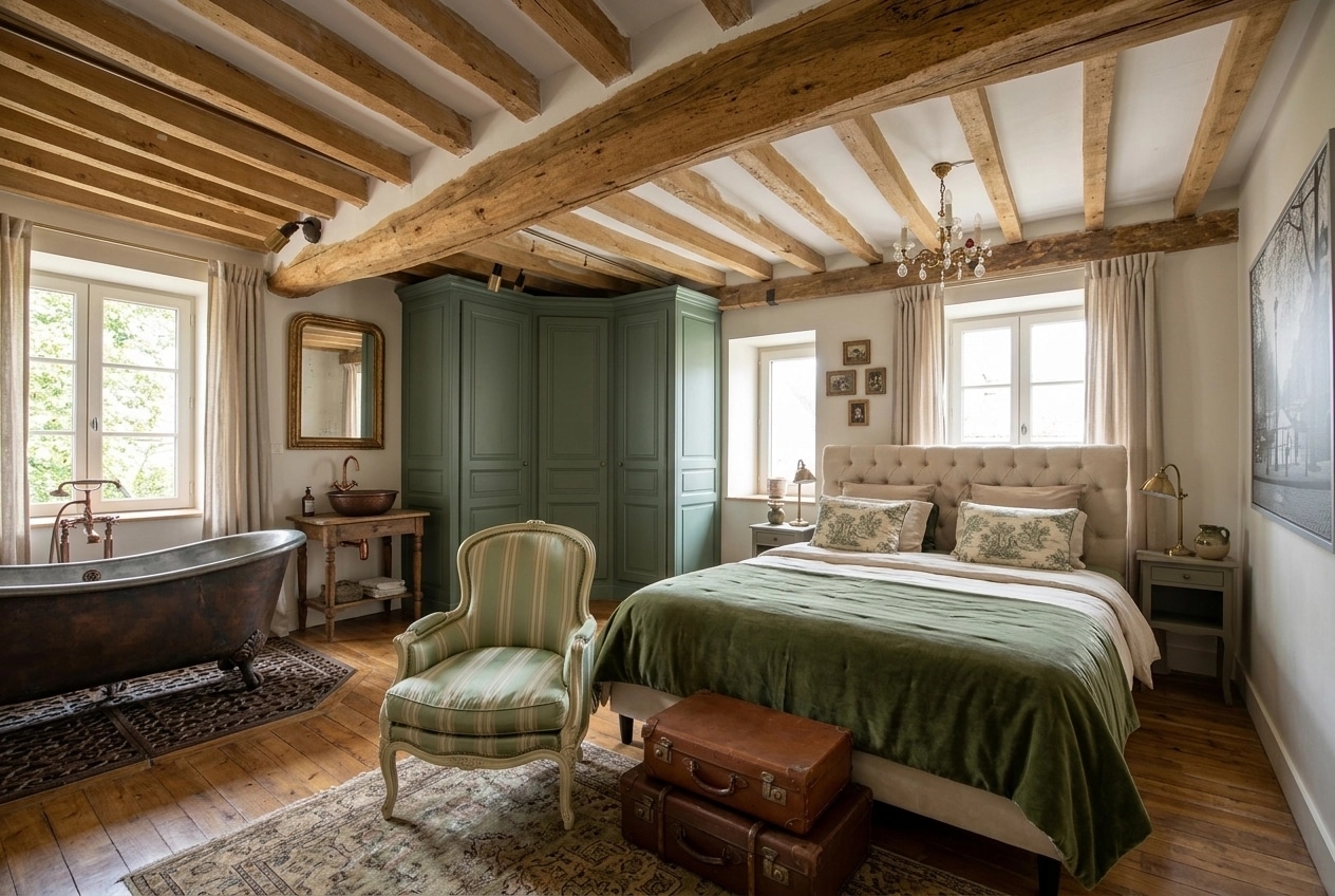 French Parisian Bedroom design — interior photo by GenRoom AI