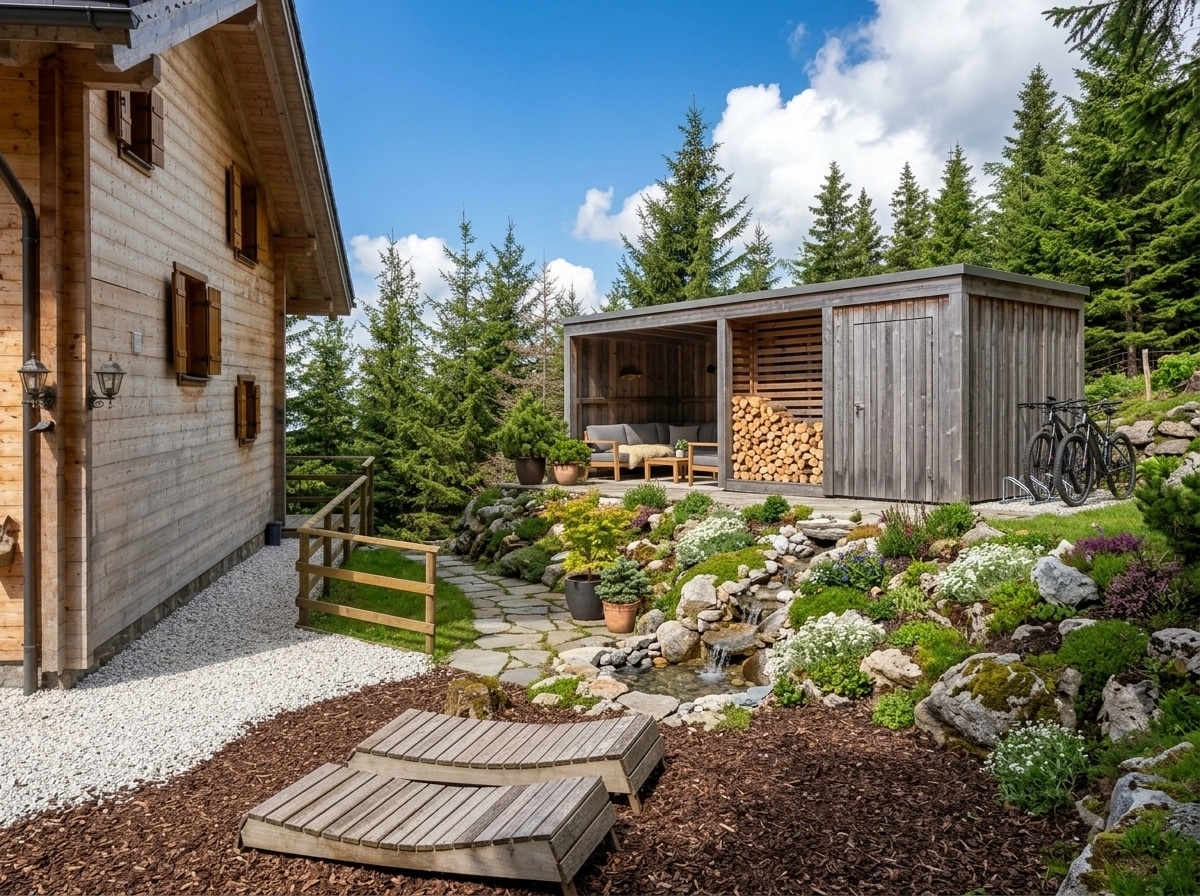 Yard design in Alpine Garden style — photo by GenRoom AI