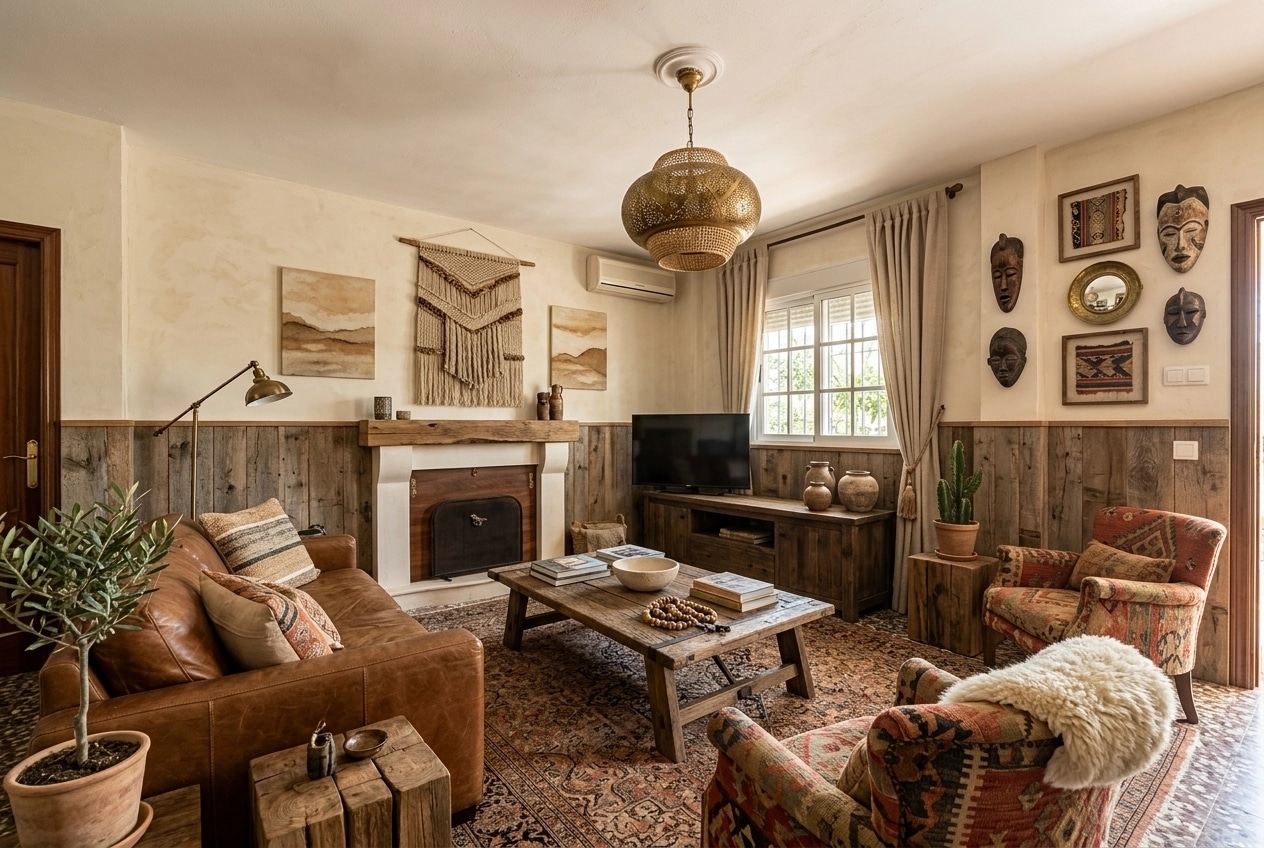 Rustic Living Room design — interior photo by GenRoom AI