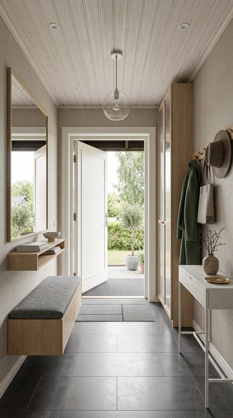 Hallway interior in Scandinavian style — photo by GenRoom AI
