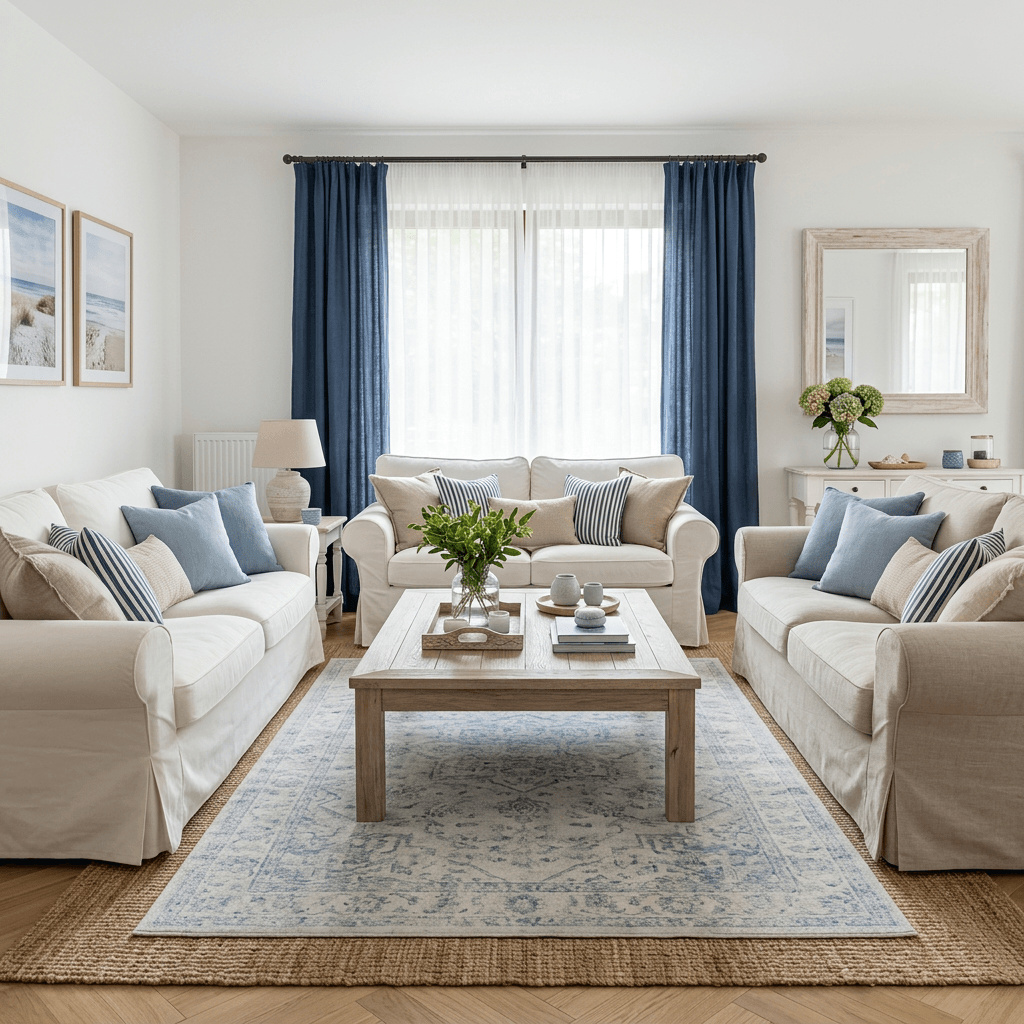 Design interior în stil Coastal / Hamptons — Living de GenRoom AI