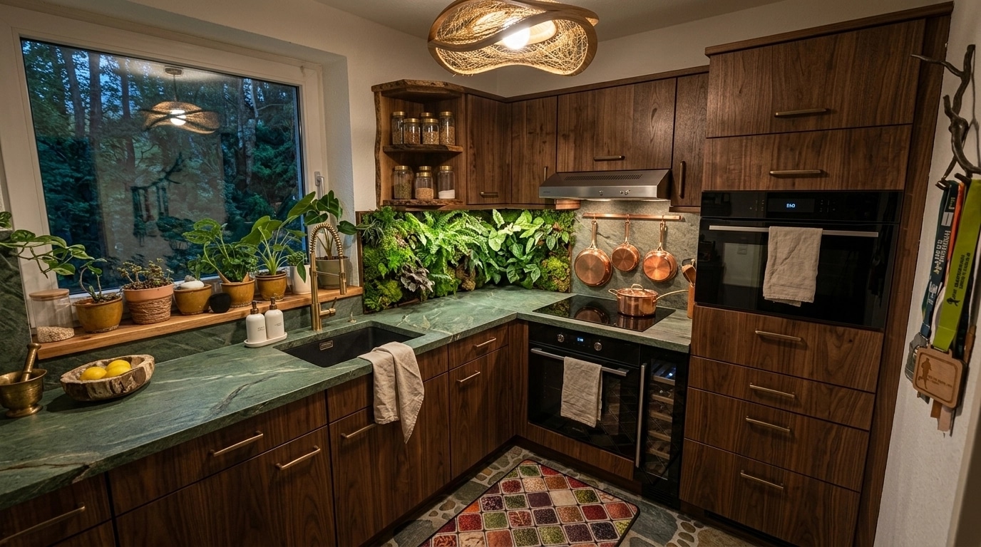 Biophilic Kitchen design — interior photo by GenRoom AI