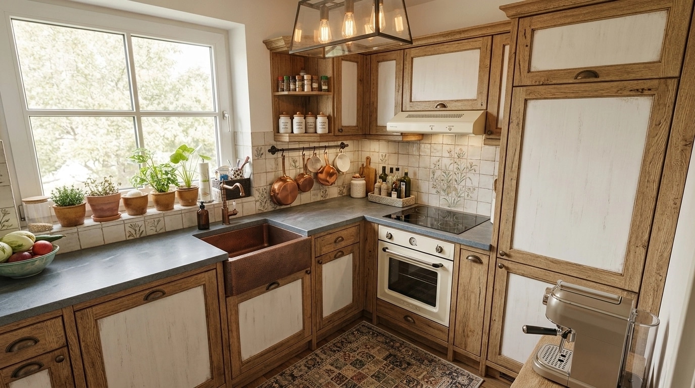 Interior design in Rustic style — Kitchen by GenRoom AI
