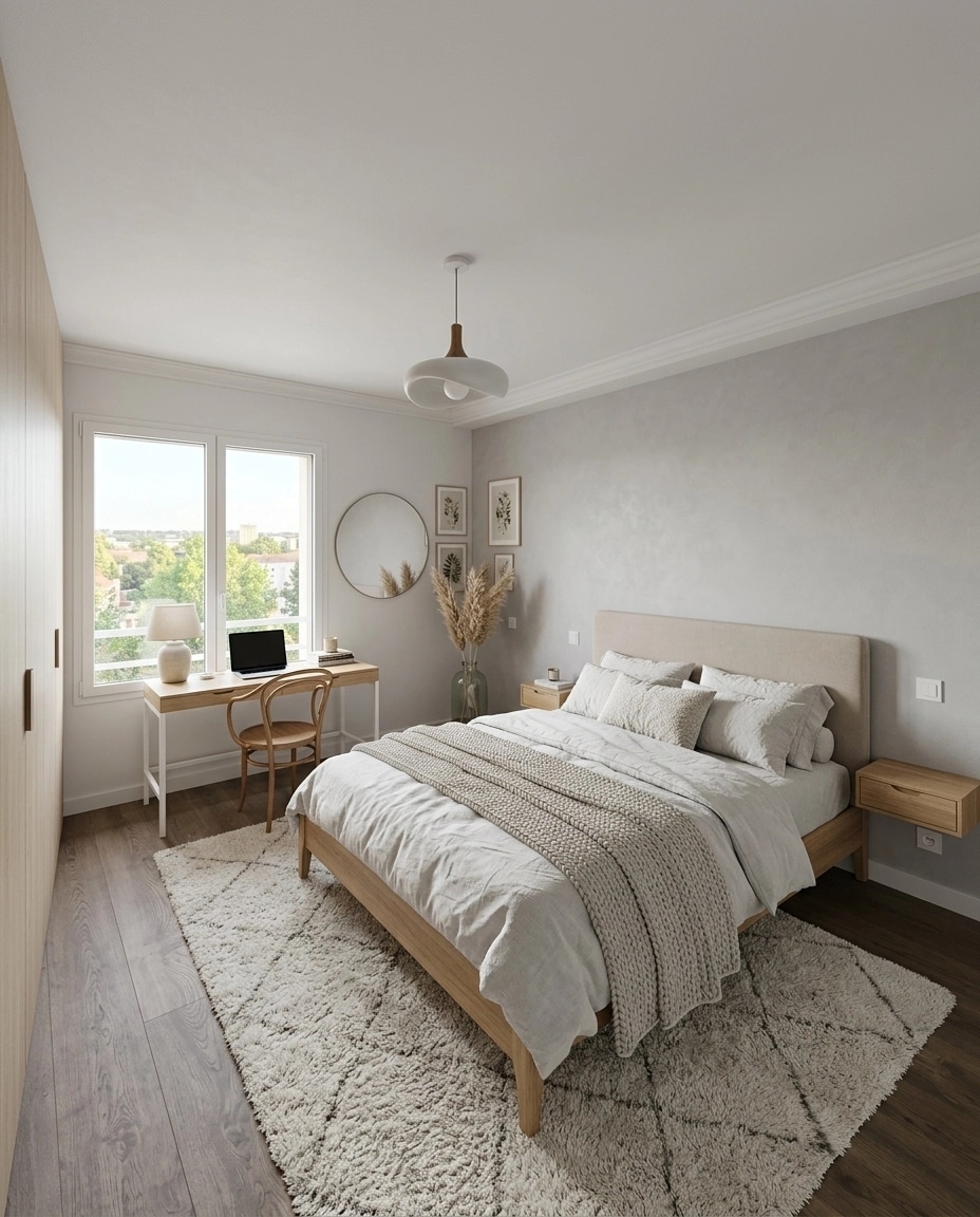 Scandinavian Bedroom design — interior photo by GenRoom AI