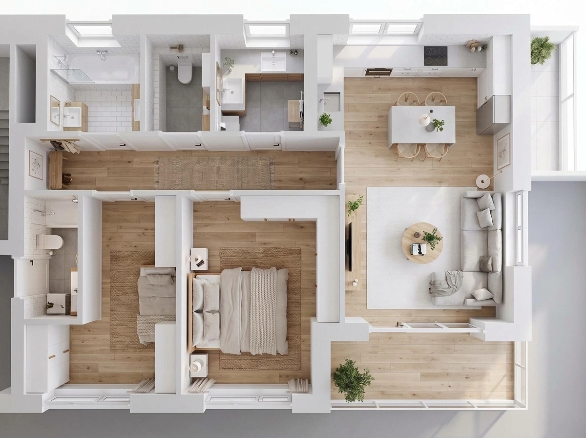 Interior design in Scandinavian style — Living Room by GenRoom AI