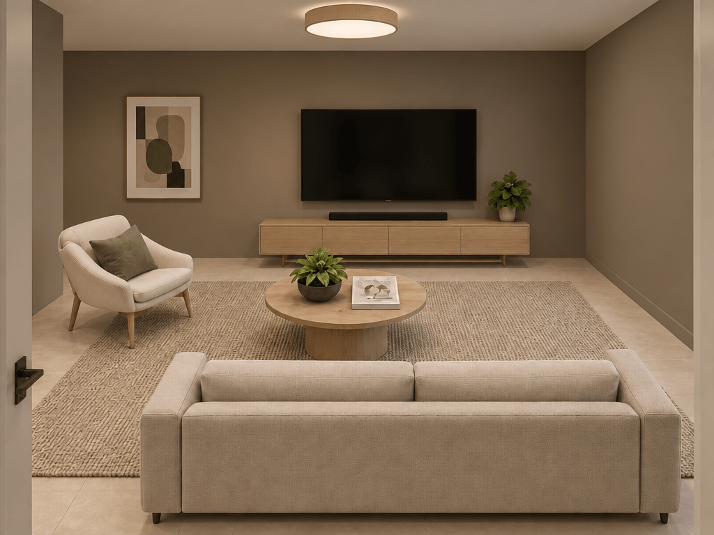Contemporary ห้องนั่งเล่น design — interior photo by GenRoom AI