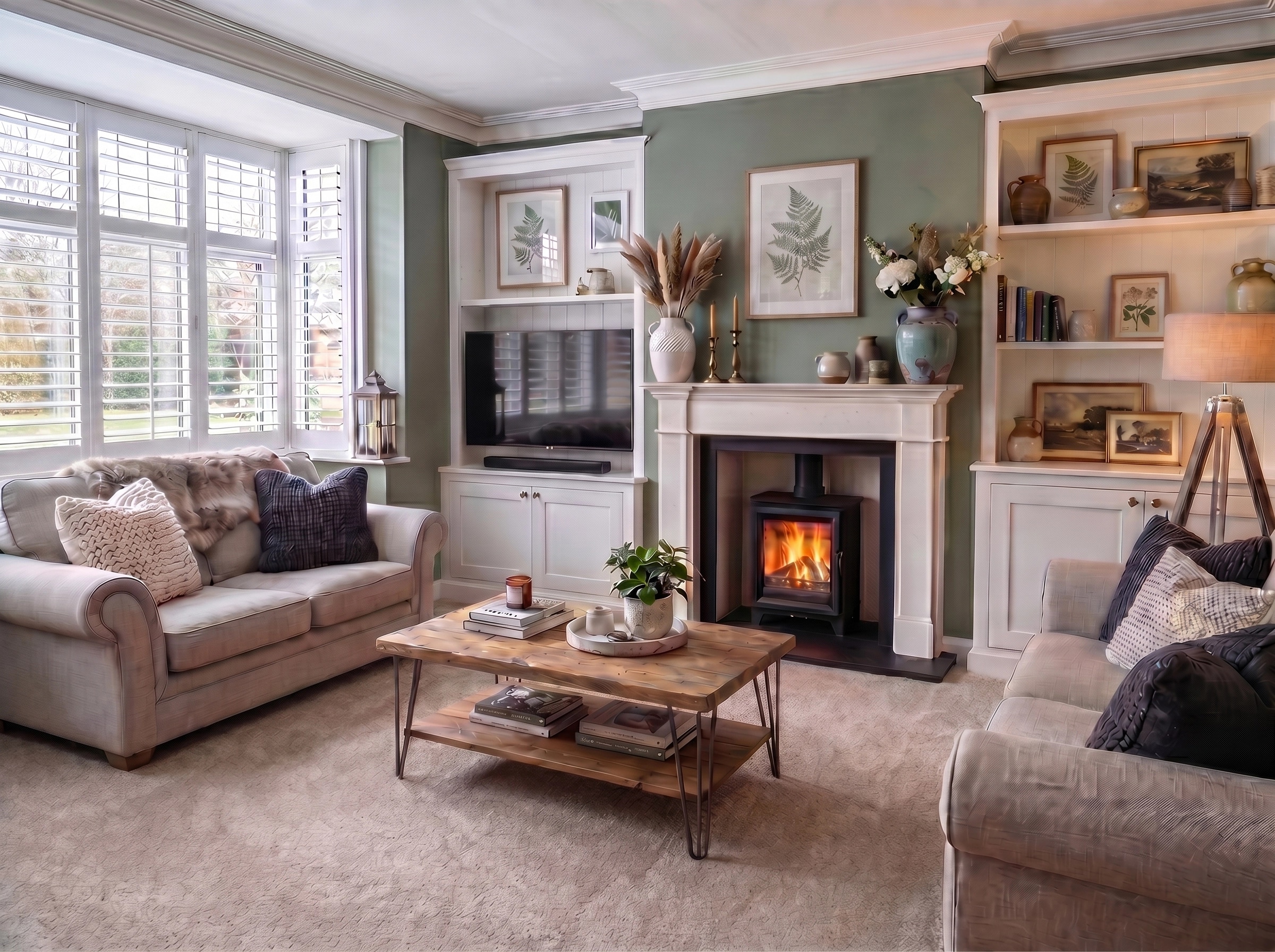 Transitional Ruang Tamu design — interior photo by GenRoom AI