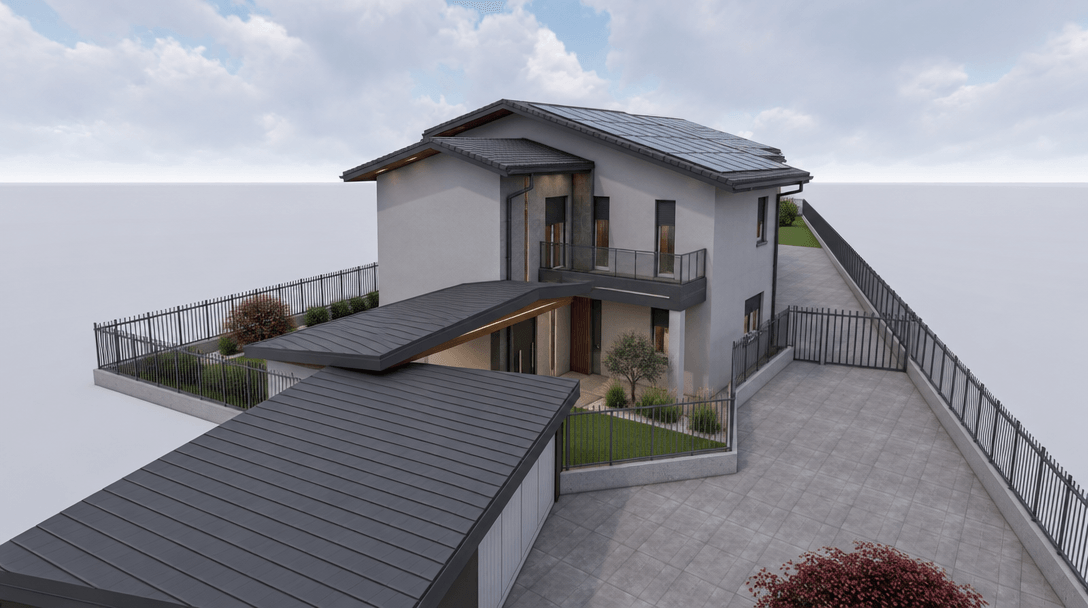 Fasad desain di Contemporary Facade gaya — Fasad oleh GenRoom AI