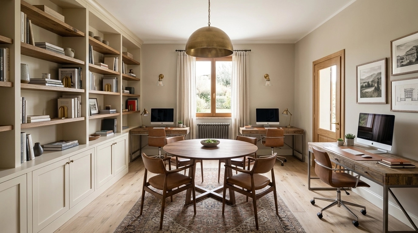 Interior design in Modern Farmhouse style — office_space by GenRoom AI