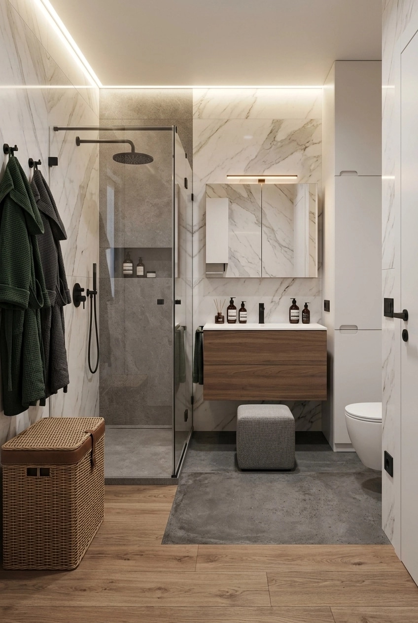 Bathroom interior in Contemporary style — photo by GenRoom AI