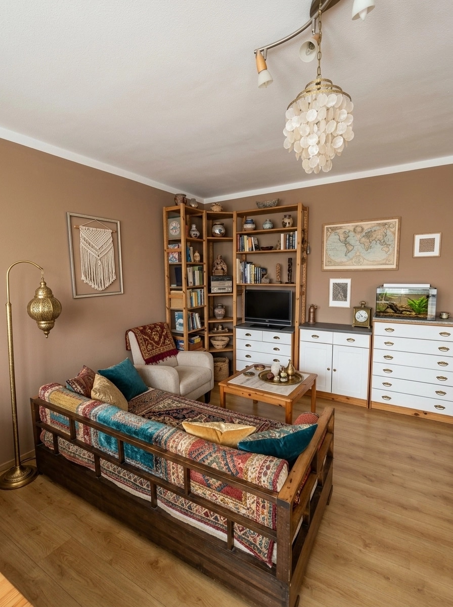 Interior design in Bohemian style — Living Room by GenRoom AI