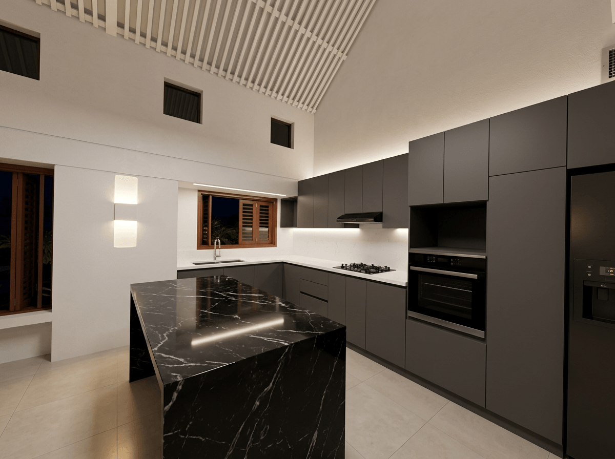 Minimalism Kitchen design — interior photo by GenRoom AI