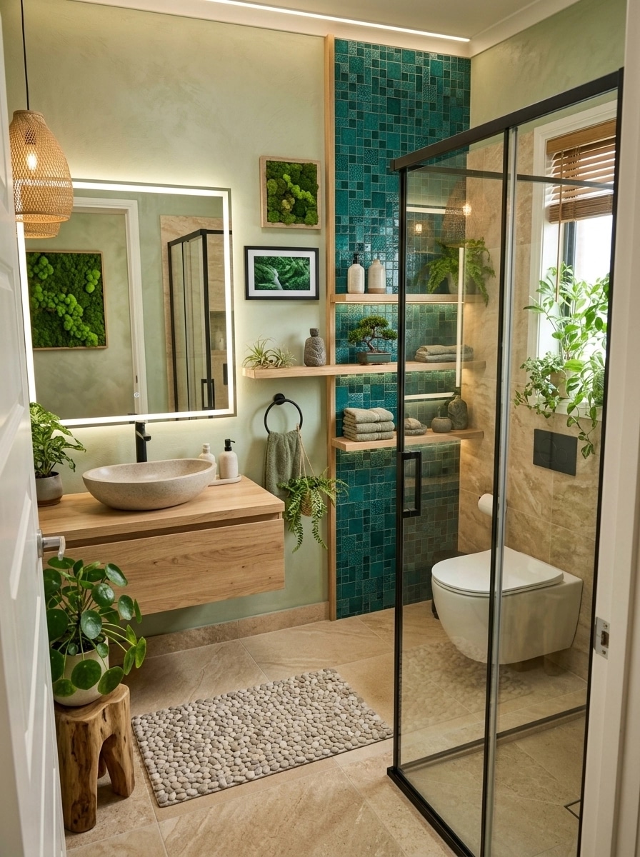 Biophilic Bathroom design — interior photo by GenRoom AI