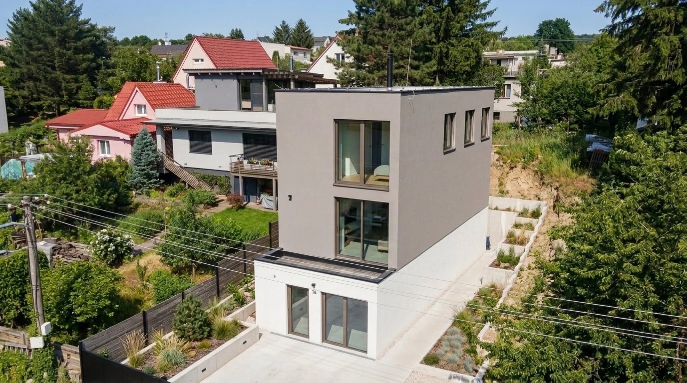 Facade design in Minimalist Facade style — photo by GenRoom AI
