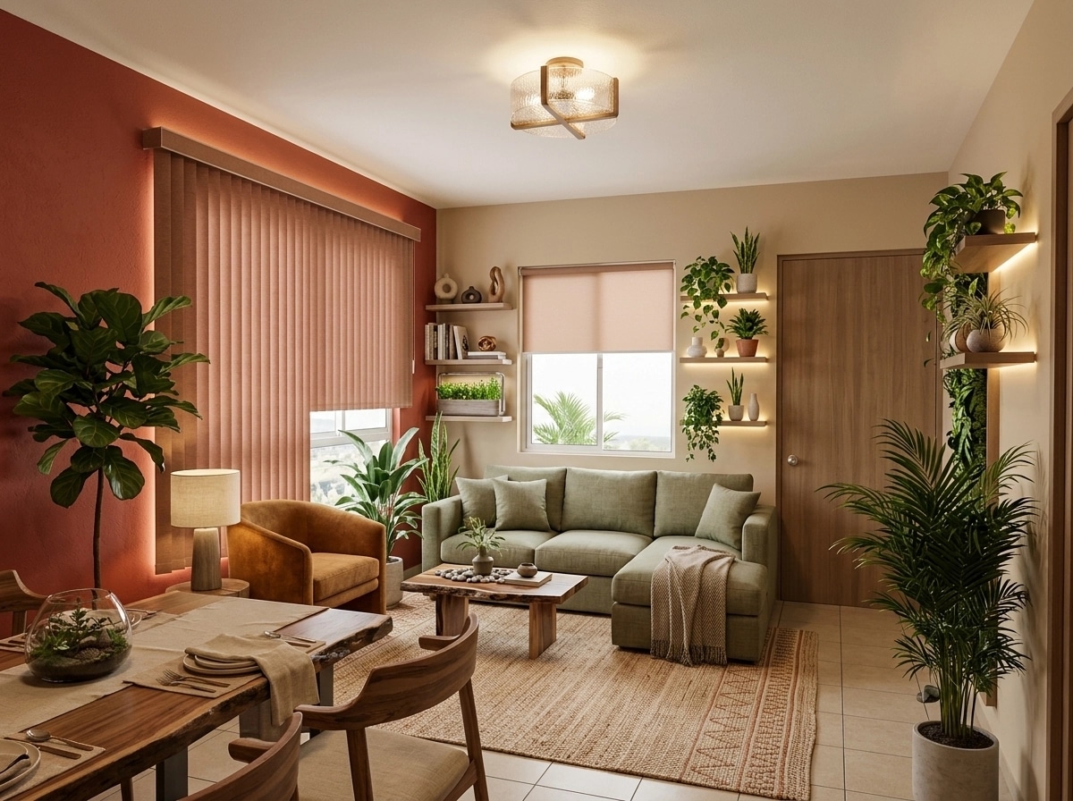 Interior design in Biophilic style — Living Room by GenRoom AI