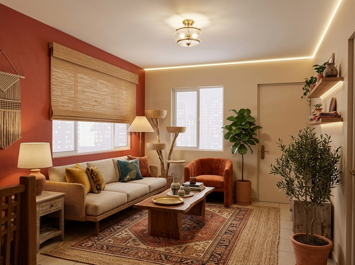 Interior design in Bohemian style — Living Room by GenRoom AI