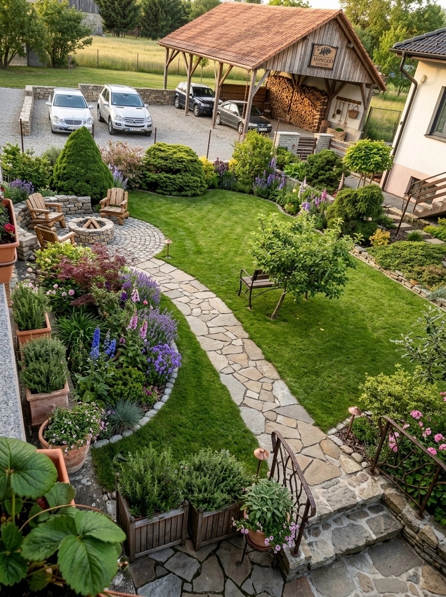 Country Rustic Garden Yard design — yard photo by GenRoom AI