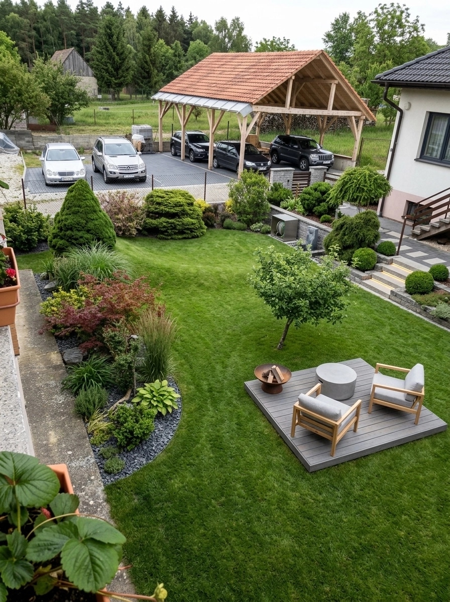 Diseño paisajístico en estilo Scandinavian Garden — Jardín por GenRoom AI