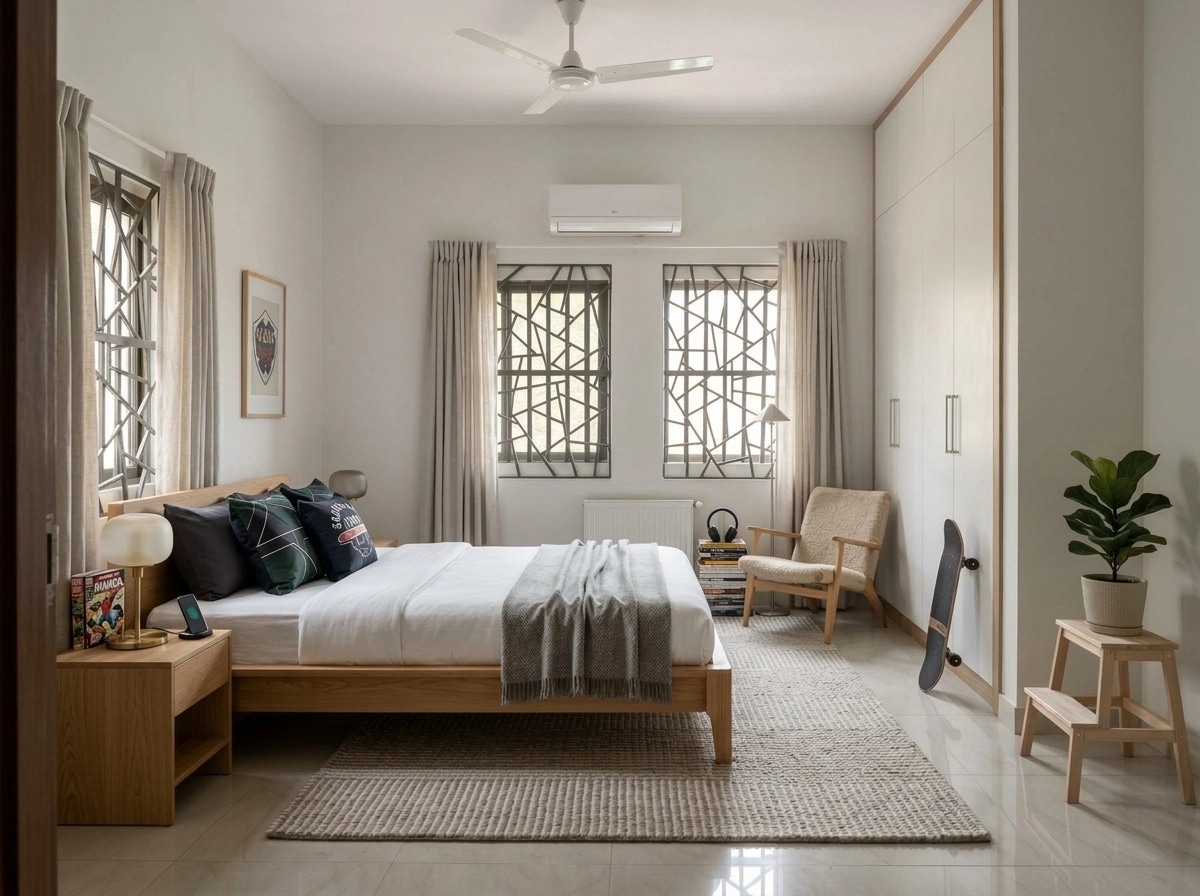 Scandinavian Bedroom design — interior photo by GenRoom AI