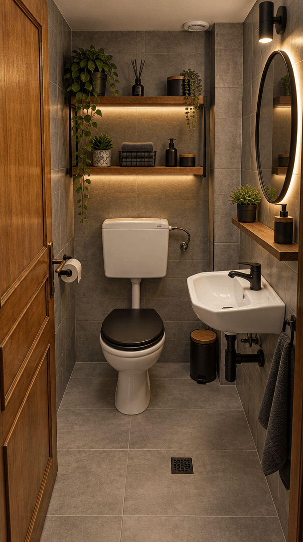 Bathroom interior in Loft / Industrial style — photo by GenRoom AI