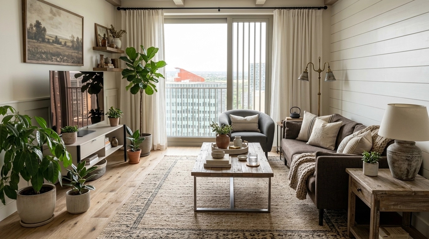 Modern Farmhouse Living Room design — interior photo by GenRoom AI