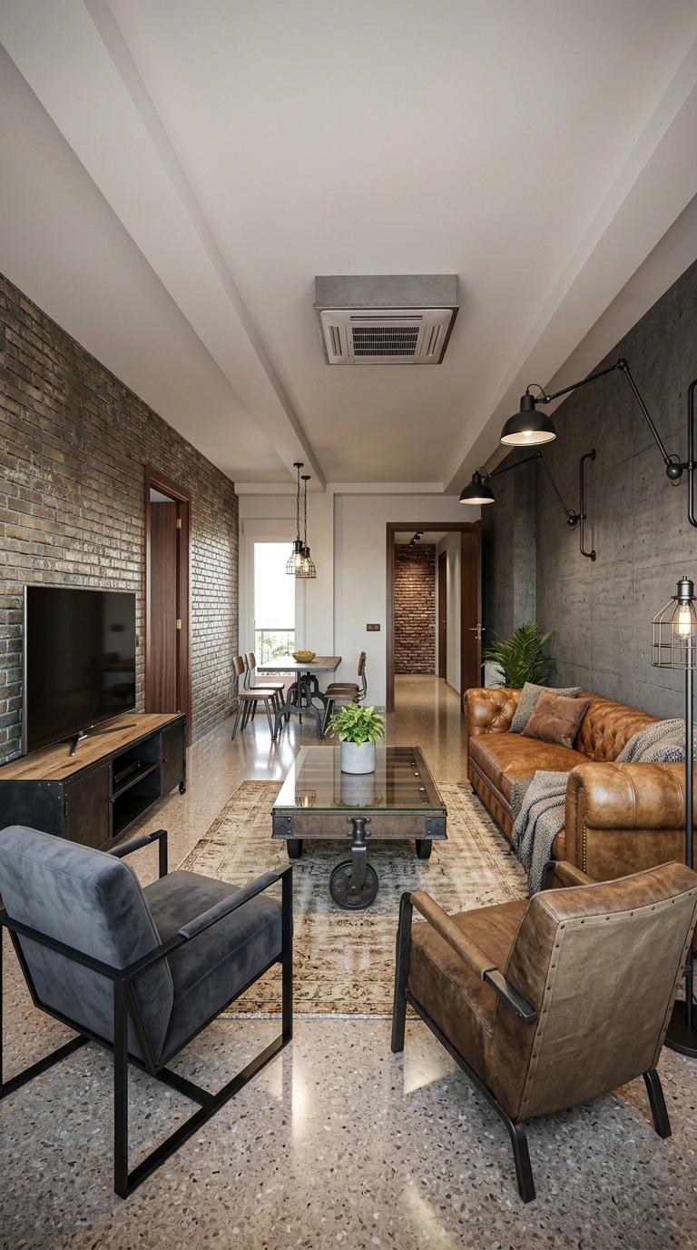 Interior design in Loft / Industrial style — Living Room by GenRoom AI