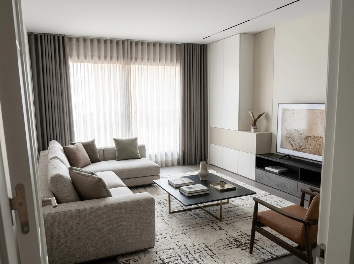 Minimalism Living Room design — interior photo by GenRoom AI