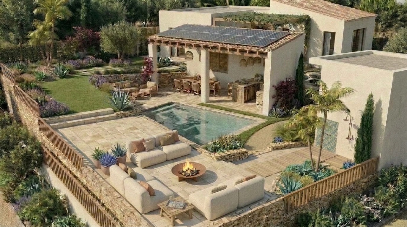Landscape design in Eco Natural Garden style — Yard by GenRoom AI