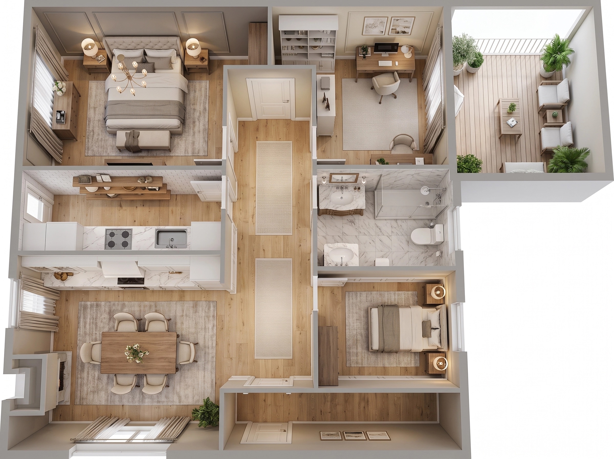 Interior design in Transitional style — Living Room by GenRoom AI