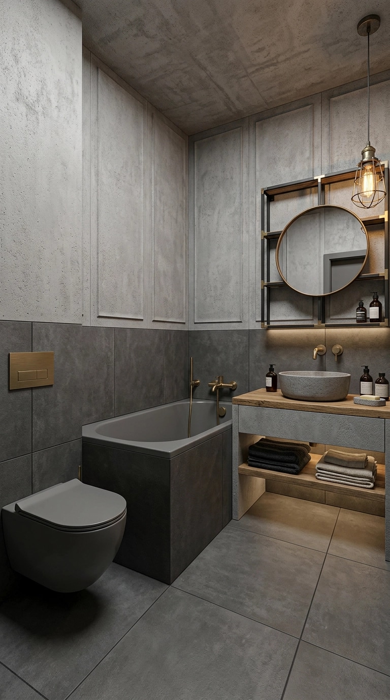 Interior design in Loft / Industrial style — Bathroom by GenRoom AI