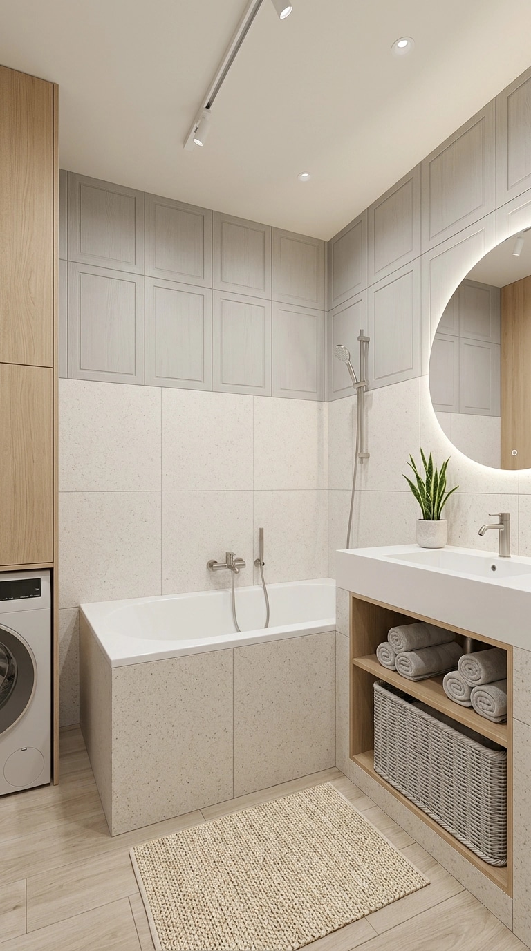 Bathroom interior in Scandinavian style — photo by GenRoom AI