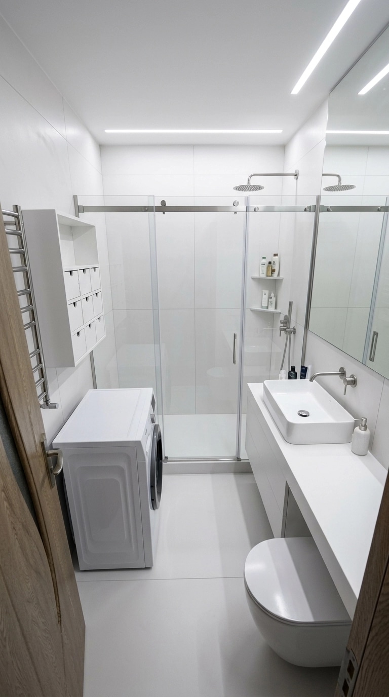 Bathroom interior in Minimalism style — photo by GenRoom AI