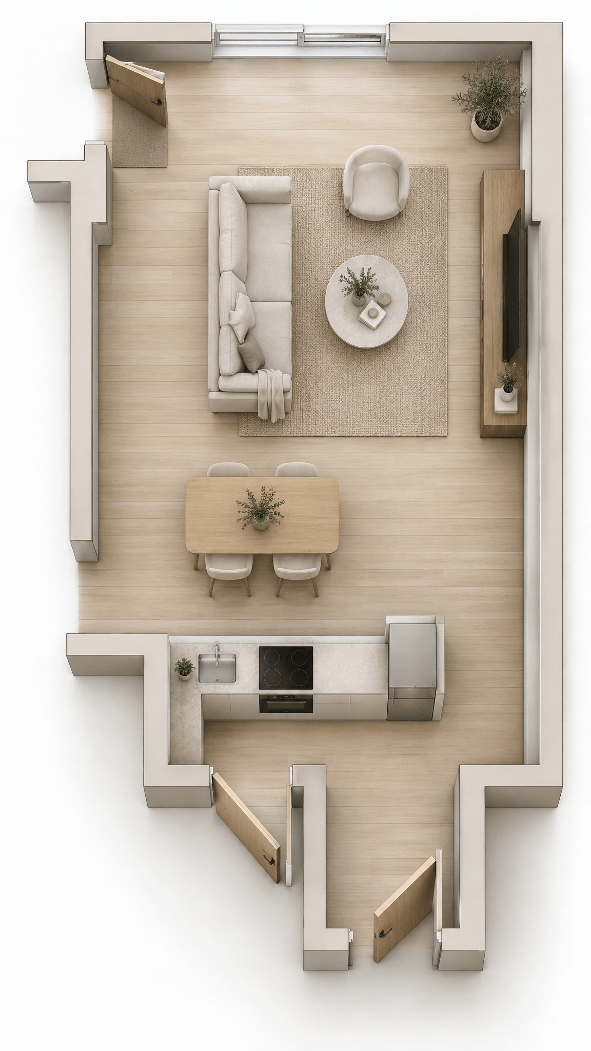 Interior design in Minimalism style — Living Room by GenRoom AI